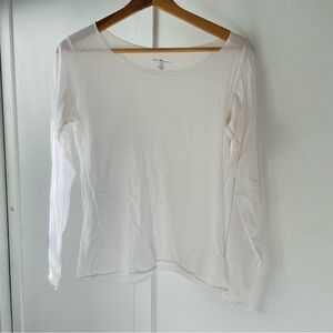 Brandy Melville raw edge white long sleeve